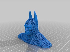 weird funny batman lattice bust dissolvable dual extrusion sla people 3d print model - Mito3D