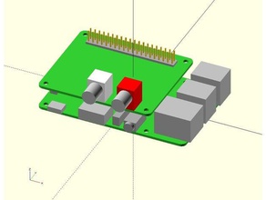 ouvrir scad framboise pi3 modèle de l'électronique hifiberry dac raspberry pi 3 3d print model - Mito3D