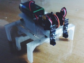 micro hexapode deux servos de 9g la robotique servo les insectes le robot six pattes l'araignée trépied démarche marche du 3d print model - Mito3D