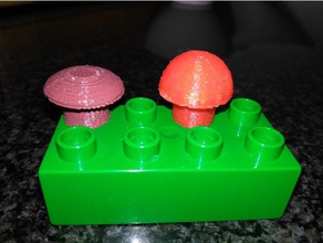 duplo compatible mushroom construction toys lego 3d print model - Mito3D