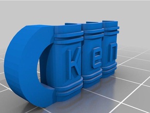 ken weiß Schlüsselanhänger kundengebundene 3d print model - Mito3D