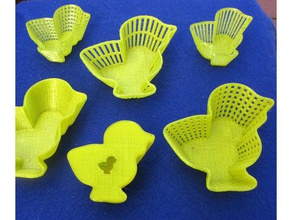 baby chicken shaped baskets containers openscad 3d print model - Mito3D