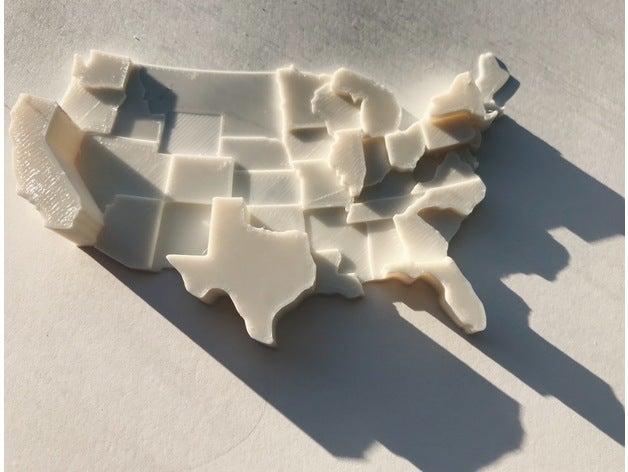united states learning customized data visualization population statistics usa 3D print model - Mito3D