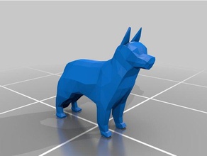 husky chien art blender low poly animal 3d print model - Mito3D