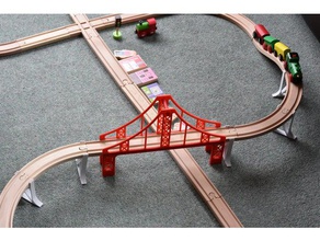 ferroviaria in legno di sostegno del ponte giocattolo & accessori gioco personalizzabile centro creazione personaggi customizer modello treno modellini treni la ferrovia traccia con il pista trenino 3d print model - Mito3D
