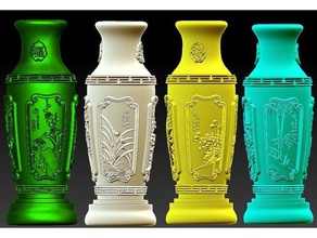 merlin bamboo chrysanthemum vase sculptures 3d print model - Mito3D