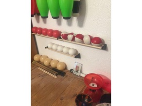ball shelf revised organization mount bracket juggling balls wall 3d print model - Mito3D