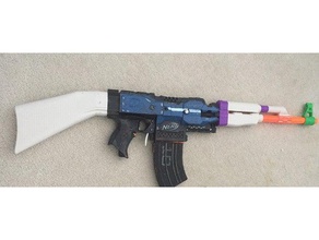 nerf ak-47 kit brinquedos & games barrel gun strife 3d print model - Mito3D