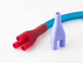 air hose splitter parts adapter aquarium silicone tube 3d print model - Mito3D