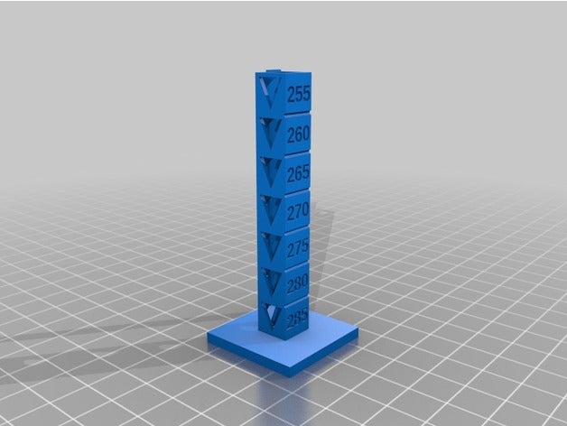 nexeo3d teste de temperatura 285-255 A impressão 3d testes ponte personalizado nexeo a o torre 3D print model - Mito3D