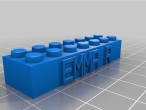 emma r lego block necklace keychain construction toys customized 3d print model - Mito3D
