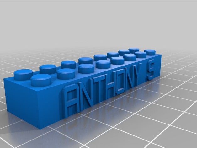 anthony s lego-block-Kette keychain Bau-Spielzeug kundengebundene 3D print model - Mito3D