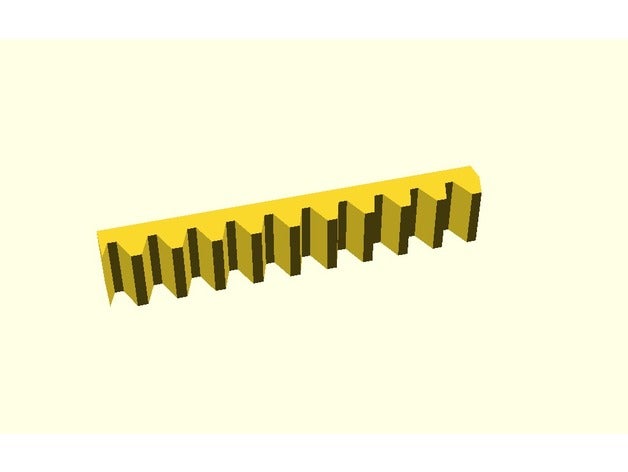 parametrische zahnstange parametric Zahnstange Teile anpassbare Gang Zahnräder die Deutsch mechanisch ist openscad 3D print model - Mito3D