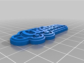 özelleştirilmiş çok satırlı etiket anahtarlığım Anahtarlık 3d print model - Mito3D