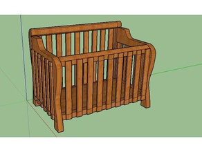baby crib household bed family house room 3d print model - Mito3D