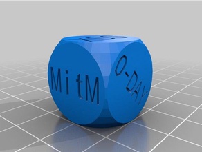 cyber attribution de dés dé personnalisé 3d print model - Mito3D
