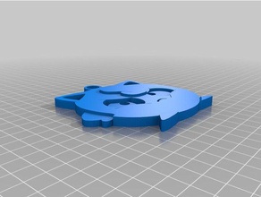 jiggly puff flat keychain keychains jigglypuff 3d print model - Mito3D