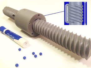 5 start 6mm ball thread nut engineering screw strong threaded 3d print model - Mito3D