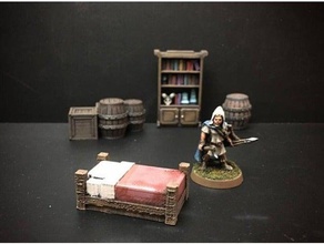 delving decor inn bed 28mm heroic scale toy & game accessories boardgame boardgames dnd dungeon dungeons dragons dwarven forge fantasy frostgrave furniture games gaming hordes medieval miniature miniatures model mordheim openforge pathfinder roleplaying rpg scatter terrain tabletop wargame wargames wargaming warhammer warmachine wayfarer tactics 3d print model - Mito3D