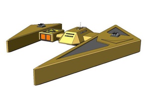 wc, Dusche - wc kilrathi kamrani-Klasse Korvette 3d-drucken pc-Spiel scifi Raumschiff starship videogame wing commander 3 3d print model - Mito3D