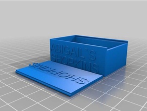 my customized box slide lid text abigails shopkins containers 3d print model - Mito3D