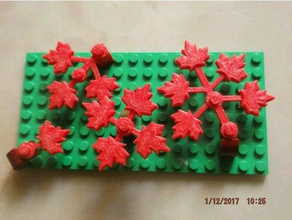 lego compatible maple leaves construction toys canada leaf nature tree 3d print model - Mito3D