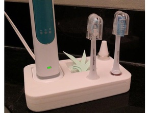 brushing station phillips sonicare 3 toothbrush bathroom electric ring holder 3d print model - Mito3D