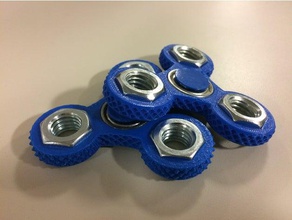 knurled tri-spinner fidget widget triple bearing spinner mechanical toys toy hand openscad trispinner 3d print model - Mito3D