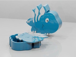 dinossauro lancheira animais bebê a caixa o pequeno-almoço criança dino almoço sanduíche escola stegosaurus brinquedo 3d print model - Mito3D