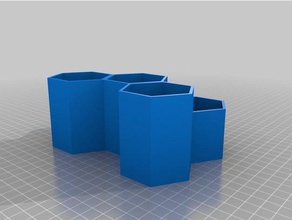 six hexagon desk tidy organizer pencil holder pen 3d print model - Mito3D