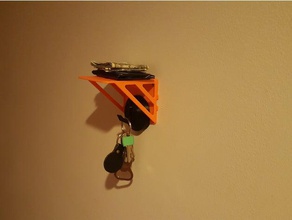 chave de gancho carteira prateleira organização bottop imprimir lugar parede 3d print model - Mito3D