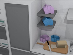 elephant scatola di pranzo cucina & sala da baby box bambini carino elefante cibo pasto proprio disegno scuola 3d print model - Mito3D