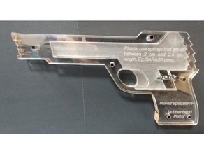 laser-schneiden Sie das Gummiband Pistole 3d print model - Mito3D