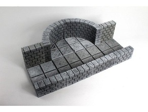 openforge cut-stone openlock curved walls toy & game accessories dnd tiles dungeon miniatures pathfinder rpg stone tabletop terrain tile 3d print model - Mito3D