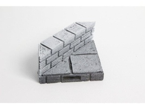 openforge cut-stone openlock angled half height walls toy & game accessories dnd tiles dungeon miniatures pathfinder rpg tabletop terrain tile 3d print model - Mito3D