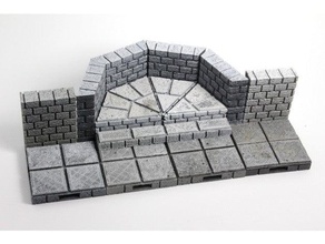 openforge cut-stone openlock angled risers toy & game accessories dnd tiles dungeon miniatures pathfinder rpg tabletop terrain tile 3d print model - Mito3D