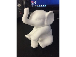oturan fil destekler hayvanlar 3d print model - Mito3D