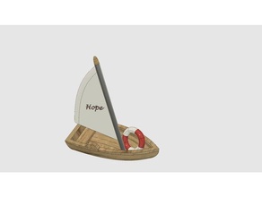 hope boat decor sailboat 3d print model - Mito3D