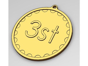 3st place medal 3d printing medallion 3d print model - Mito3D