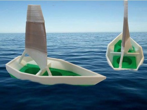 sail boat floats 3d printing printed molti color 3d print model - Mito3D