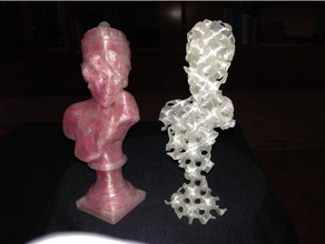 safo la cabeza - gyroid las esculturas el busto niña de relleno magia mármol netfabb shell especial mujer 3d print model - Mito3D