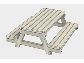 Picknick-Tisch Modell-Möbel calico critter Tabelle 3d print model - Mito3D