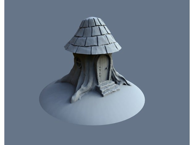 tree stump house buildings & structures 28mm dnd dungeons fairy garden fantasy gnome 3D print model - Mito3D