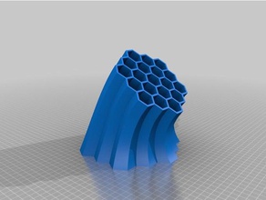slanted hex penholder organization desk organizer honeycomb pencil cup holder pen 3d print model - Mito3D