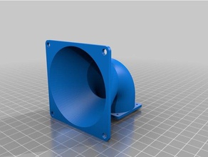 mi personalizados parametrizable cualquier tamaño, tamaño de la fan adaptador colector tubo ángulo La impresión en 3d personalizado 3d print model - Mito3D