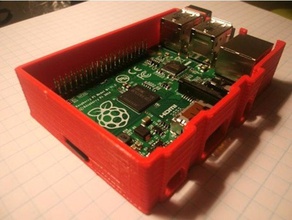 raspberry pi b alt yarım case+ elektronik durumda 3d print model - Mito3D