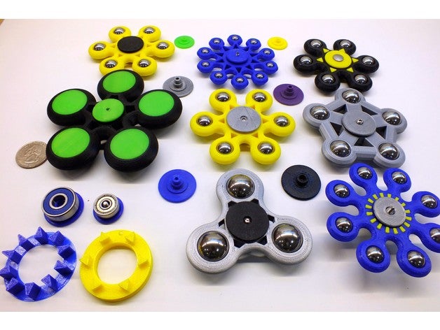 bot spinner jouets mécaniques b-o-t de la balle roulement à billes pièce monnaie personnalisables fidget jouet amusant grip nœud notch rbattstuff toupie haut tops 3D print model - Mito3D