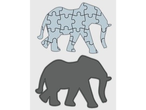elephant puzzle cadre puzzles animal l'éléphant jeu de jouet 3d print model - Mito3D