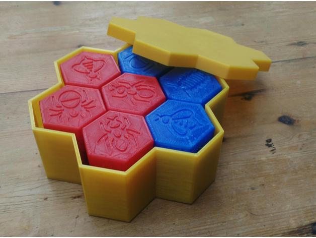 hexagon hive box Spiele 3D print model - Mito3D