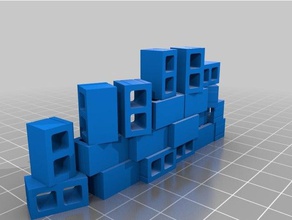 28mm cinderblock modularer Wände Spielzeug & game Zubehör tabletop wargame wargaming 3d print model - Mito3D
